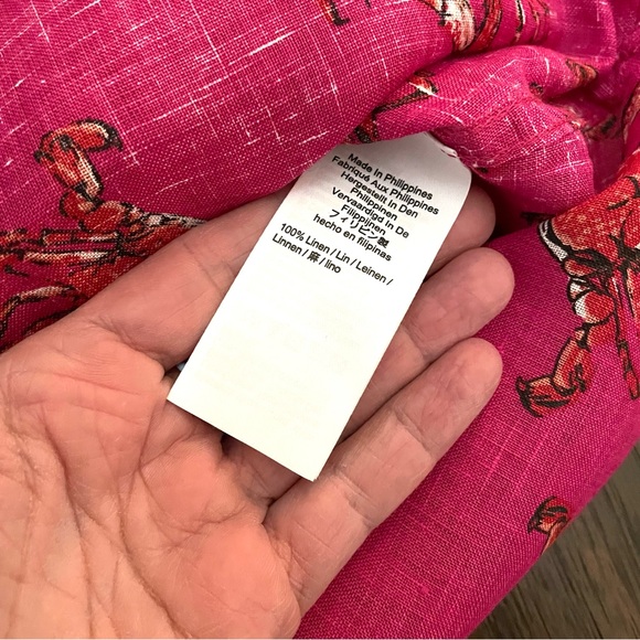 J. Crew Ratti Linen King Crab Print Button Up Shirt - Picture 10 of 12